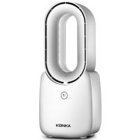 康佳(KONKA)KF-UW1无叶扇家用USB电风扇办公室桌面低音礼品 充电款+彩灯白色