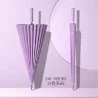 嘉创优品 长柄直杆伞 家用大号加固结实抗风暴雨专用伞24骨自动 香芋紫