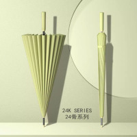 嘉创优品 长柄直杆伞 家用大号加固结实抗风暴雨专用伞24骨自动 抹茶绿