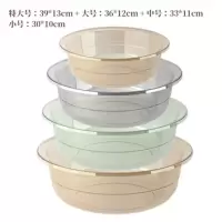 嘉创优品 透明脸盆加厚塑料洗脸盆 小号+中号+大号+特大号 四个装 混色
