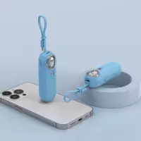 慈慈 胶囊充电宝超薄小巧便携式迷你小型快充自带线苹果接口手机无线应急移动电源 5000mAh 蓝色