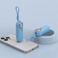 慈慈 胶囊充电宝超薄小巧便携式迷你小型快充自带线Type-C接口手机无线应急移动电源 5000mAh 蓝色