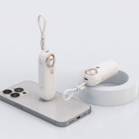 慈慈 胶囊充电宝超薄小巧便携式迷你小型快充自带线Type-C接口手机无线应急移动电源 5000mAh 白色