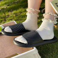 嘉创优品 凉拖鞋女夏季室内家居浴室防滑厚底eva可外穿 44-45 黑色