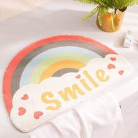 嘉创优品 卡通地垫门垫地毯卧室门口卫生间浴室防滑垫家用进门脚垫卫浴垫子 40*60CM[幸运彩虹-薄款]