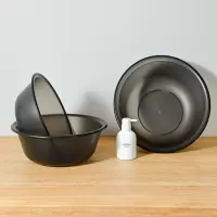 芳美达 透明白色加厚塑料脸盆 中号 单个装 粉色