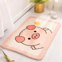 嘉创优品 卡通地垫门垫地毯卧室门口卫生间浴室防滑垫家用进门脚垫卫浴垫子80*120CM[可爱猪-薄款]