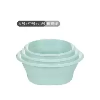 嘉创优品 便携式可折叠洗脸盆旅行压缩盆 大中小各一个 橄榄绿