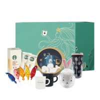 星巴克(starbucks) 大礼包348型 星巴克杯子1个(款式随机) 星巴克速溶咖啡1盒 星巴克棒棒糖5根