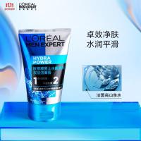 欧莱雅(LOREAL)男士水能润泽双效洁面膏100ml(男士洗面奶清洁毛孔)_265252