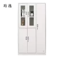珩逸钢制五门玻璃更衣柜员工柜铁皮职工储物柜带锁文件柜鞋柜资料柜子