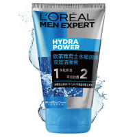 欧莱雅(L'OREAL)男士水能润泽双效洁面膏100ml