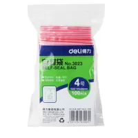 得力3023自封袋(透明)-4号(100个/包)120x80mm0.04mm*90
