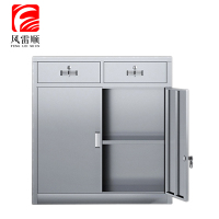 风雷顺室文件柜不锈钢柜子储物柜资料柜档案柜带锁文件柜201二斗下节