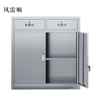 风雷顺室文件柜不锈钢柜子储物柜资料柜档案柜带锁文件柜304二斗下节