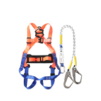 企采严选 680808安全带工地施工带 全身式单挂点缓冲双大钩安全带加护腰