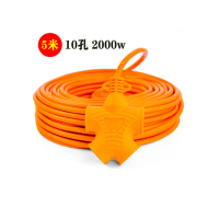 电动车充电电源线 延长线 防摔防水插座 5米 10孔 2000W