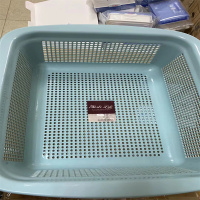 一痕沙 塑料筐篮子加厚收纳筐置物篮长方形蔬菜框洗菜篮子沥水篮配货周转筐 K26 大号40x30x13cm