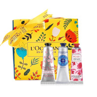 欧舒丹(L'OCCITANE) 乳木果手霜30ml+樱花手霜30ml+玫瑰之心手霜30ml 3件套