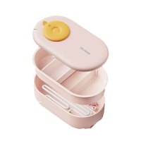 美菱(MELNG)麦饭石电热饭盒 小巧便携750ml容量旅行锅 粉色 MF-LC1002