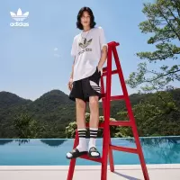 阿迪达斯(adidas)三叶草男装夏季居家运动拼接短裤H09357
