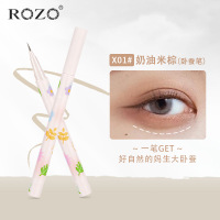 彩色精雕眼线液[X01#奶油米粽]ROZO卧蚕笔眼线液笔胶极细持久防水不晕染棕色极细提亮胶笔双头卧蚕