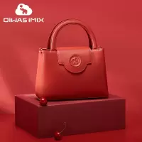 爱华仕新娘婚包真皮女包包2023新款高级感结婚送妈妈手提斜挎包