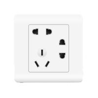 插座面板86型七孔家用墙壁插座三插 象牙白