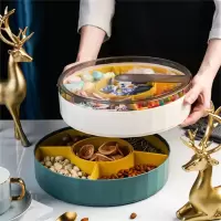 GF 糖果盒干果盘 分格带盖创意家用客厅干果瓜子坚果塑料点心零食拼盘