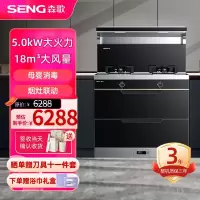 Seng/森歌F30集成灶家用消毒柜一体灶外观美 大容量105L二星级定制一气一电电磁炉集成灶