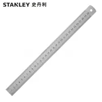 史丹利 不锈钢直尺30cm 双面公英制钢直尺小尺子加厚钢板尺铁尺子厘米 35-345-23