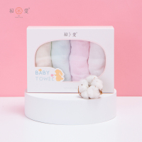 初爱 Q兔婴童方巾毛巾组合纯棉A类柔软亲肤透气纱布小毛巾婴幼儿童宝宝家用全棉擦手洗脸小方巾 4条方巾礼盒