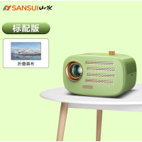 山水投影仪K7 绿色办公卧室系列 电动对焦双频Wifi6 语音识别一键同屏投屏4K解码梯形矫正卧室电影院超高清手机电脑小型宿舍投墙便携式智能家庭