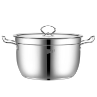 蒸锅不锈钢汤锅电磁炉燃气通用锅26cm (不锈钢色)