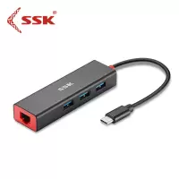 飚王 SHU-C540 TYPE-C转RJ45(千兆)+USB3.0*3(单位:个)黑红