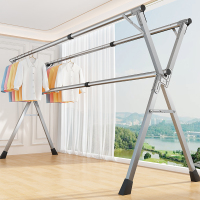 迅迈 折叠晾衣架落地室内家用阳台卧室不锈钢室外凉伸缩杆式晒被子神器