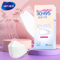 大麦有品一次性kn95口罩 防尘无纺布防护成人口罩 柳叶型30只装独立包装 鱼嘴型白色 30只/盒*10盒/箱 Z