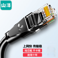 山泽(SAMZHE)六类网线 CAT6类千兆8芯双绞 工程家用电脑宽带监控电脑网络跳线成品网线 黑色15米 WD6150