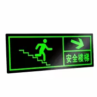 安全出口夜光指示牌 墙贴楼梯右下14*36CM 六张装