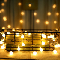 名凌LED彩灯闪灯串灯满天星灯串圆珠房间装饰户外网节日彩灯 5米50灯电池款[圆珠] 10个装 Z