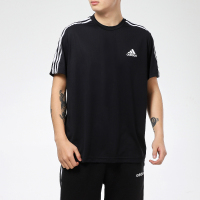 adidas阿迪达斯官方男装速干运动健身圆领短袖T恤GM2105 黑色