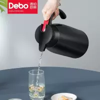 Debo德铂 DEP-680 沙格保温壶304不锈钢真空水壶2L 黑色