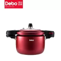 Debo德铂 DEP-828 铂特高压锅 铝合金不粘防爆 大容量4.5L压力锅 燃气灶电磁炉通用20cm 红色