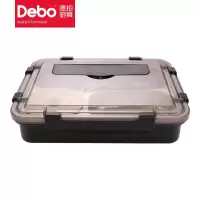 Debo德铂 DEP-737 迪亚斯便携饭盒五格 1.4L大容量不锈钢餐盘 黑色