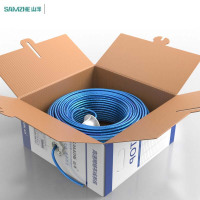 山泽(SAMZHE) 超五类单屏蔽网线FTP-305透明蓝 305m
