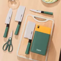 Debo德铂 DEP-800 克拉米不锈钢刀具套装 多用刀具6件套 厨房套刀食物剪
