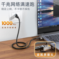 山泽(SAMZHE)六类网线 CAT6类千兆网络连接线 工程家用电脑宽带8芯双绞金属屏蔽头成品跳线 黑1米 GWD601