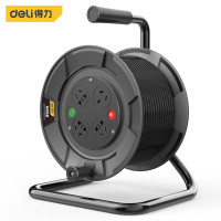 得力(deli)DL8830S-15工程接线盘移动电缆盘电线盘拖线盘卷线盘插座插排过热保护4位 30m1.5线径 1个