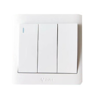 公牛 开关86型G32 K312白色 守护三开双控带荧光开关面板10A