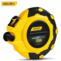 得力(deli)3倍速盒式皮卷尺工地测量尺测距尺20m DL9920